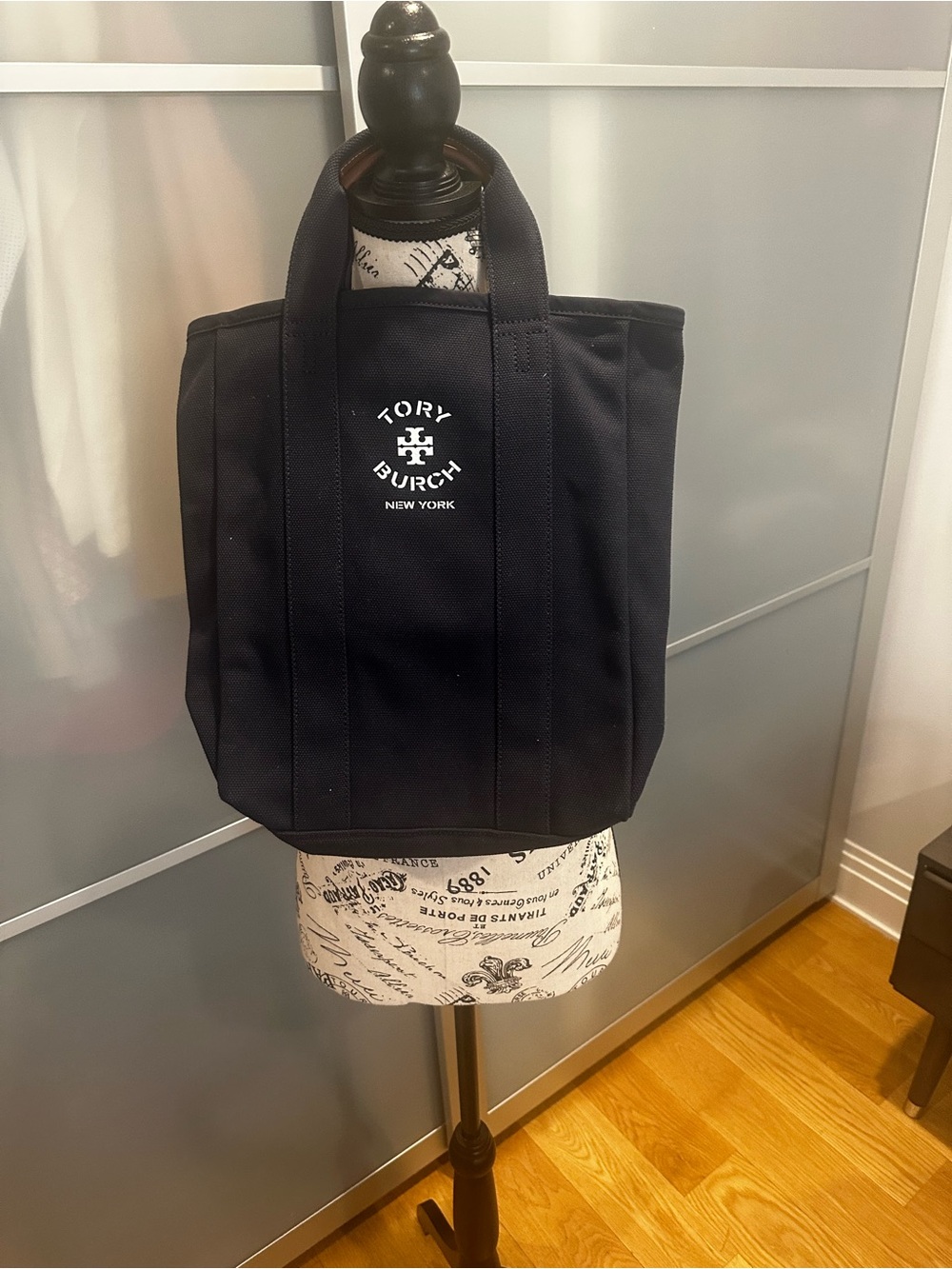 Tory Burch Navy Canvas Logo Tote